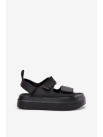 Dámské sandály na platformě se suchým zipem černé model 21696219 - Boto