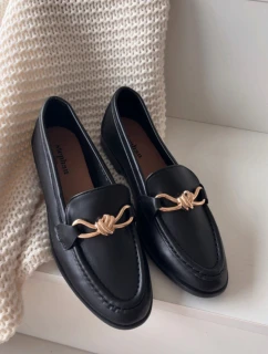 Dámské mokasíny s ozdobným detailem černé model 21900473 - Boto