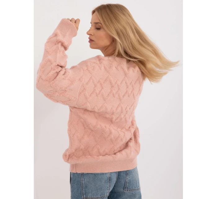 Sweter AT SW model 20463761 jasny różowy - FPrice Sweter AT SW model 20463761 jasny różowy - FPrice