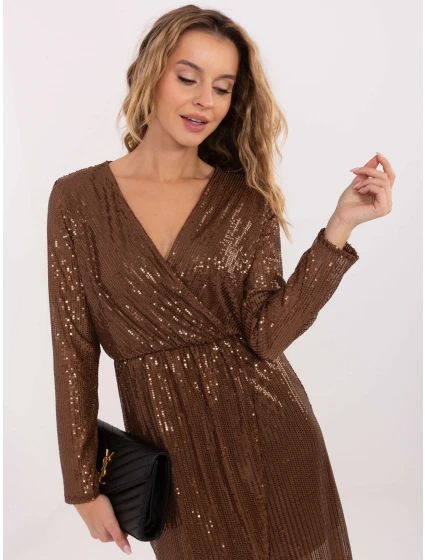 Šaty MI SK 68592.36 hnedé Šaty MI SK 68592.36 hnedé