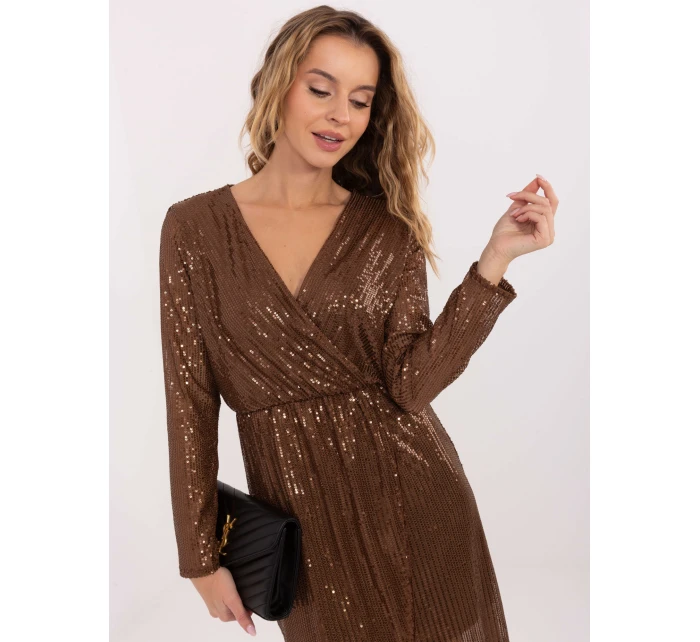 Šaty MI SK 68592.36 hnedé Šaty MI SK 68592.36 hnedé