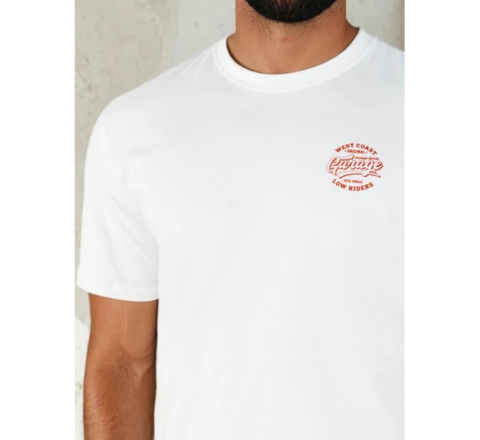 Pánské bílé tričko s potiskem Dstreet model 21973793 - FashionStreet