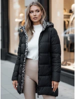 Dámská oboustranná dlouhá prošívaná bunda s kapucí černá Dstreet model 21980878 - FashionStreet