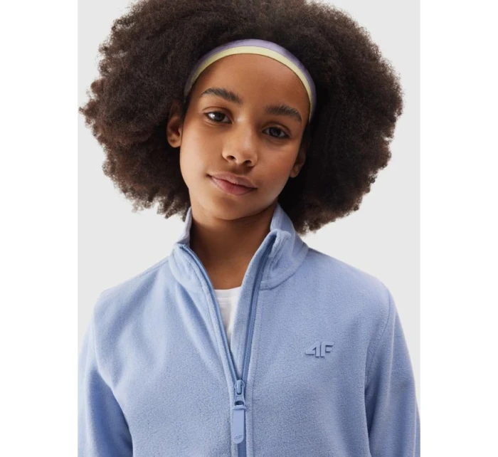 4F Junior dievčenský fleece s pravidelným golierom 4FJWSS24TFLEF166-32S 4F Junior dievčenský fleece s pravidelným golierom 4FJWSS24TFLEF166-32S