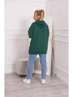 Zateplená mikina s patentkami tmavo zelená