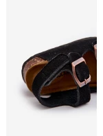 Dětské sandálky na korkové platformě se suchým zipem Černé model 21663901 - Boto Dětské sandálky na korkové platformě se suchým zipem Černé model 21663901 - Boto