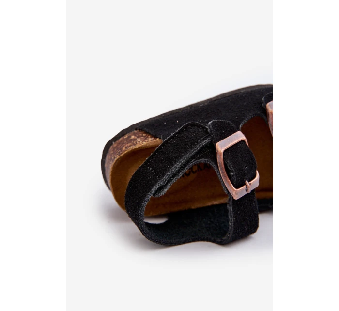 Dětské sandálky na korkové platformě se suchým zipem Černé model 21663901 - Boto Dětské sandálky na korkové platformě se suchým zipem Černé model 21663901 - Boto