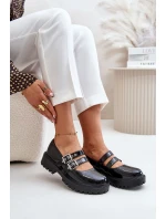 Dámské Lakované Polobotky S Pásky Černé model 21671078 - Boto