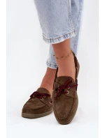 Półbuty Mokasyny Damskie Z Wiązaniem Ciemnozielone Calivra Półbuty Mokasyny Damskie Z Wiązaniem Ciemnozielone Calivra