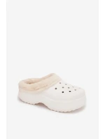 Dámske penové papuče zateplené kožušinou - biele Palvine Dámske penové papuče zateplené kožušinou - biele Palvine