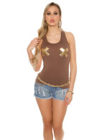Sexy Tanktop with golden X-Print