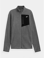 Pánska fleecová mikina H4L21-PLM060 sivá - 4F