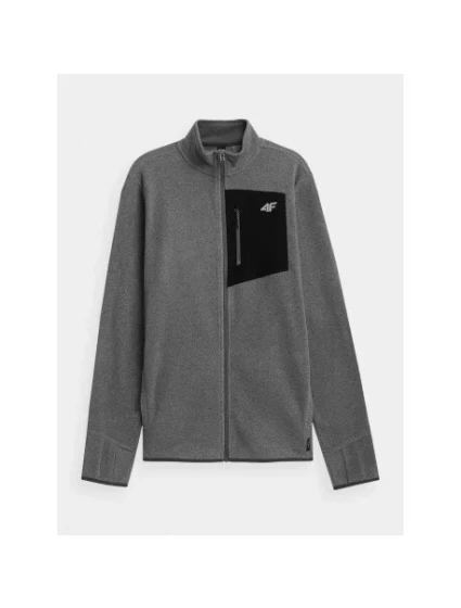 Pánská fleecová mikina model 19731186 šedá - 4F Pánská fleecová mikina model 19731186 šedá - 4F