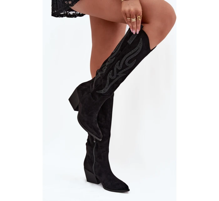 Dámské kozačky na podpatku Černá  Paris model 21774592 - Inello