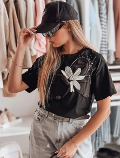 Dámské tričko oversize s 3D efektem černé Dstreet model 21983074 - FashionStreet