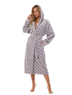 L&L 2406 Dots Long S-2XL dámsky župan