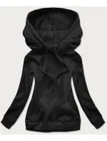 Černá dámská tepláková mikina model 16150172 - J.STYLE Černá dámská tepláková mikina model 16150172 - J.STYLE