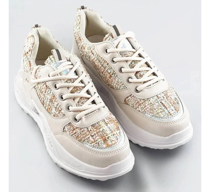 Béžové dámske športové topánky (7003)