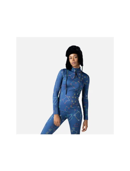 Rossignol W Booster 1/2 Zip Top tričko modré