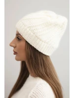 Dámska zimná vlnená čiapka K441 ecru