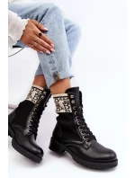 Damskie Botki Workery Ze Skarpetą Czarne Hakina Damskie Botki Workery Ze Skarpetą Czarne Hakina