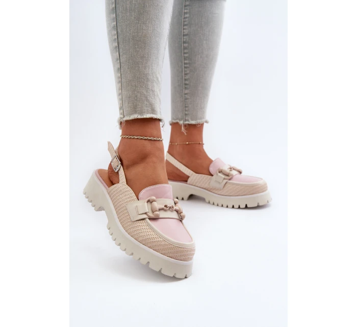 Dámské sandály na ploché podrážce s ozdobou béžové D&A model 21655998 - S.Barski