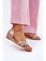 Kožené sandály model 21697441 zlaté - Maciejka