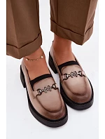 Kožené dámské mokasyny s ozdobným detailem Vinceza Béžové