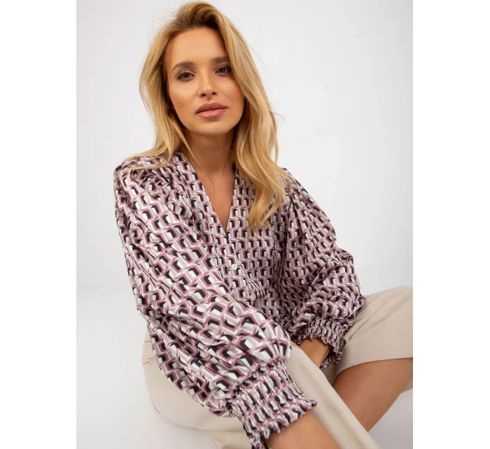 Dámska košeľa LK KS 509017 1.97 biela a ružová - FPrice Dámska košeľa LK KS 509017 1.97 biela a ružová - FPrice