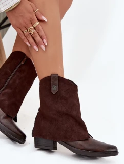 Dámske zateplené členkové topánky na kôpke - chocolate Sylvette