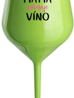 MAMA POTREBUJE VÍNO - zelený nerozbitný pohár na víno 470 ml