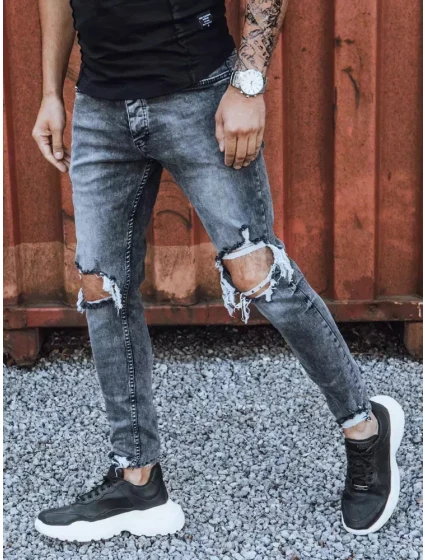 Pánské tmavě šedé džínové kalhoty Dstreet model 21965791 - FashionStreet Pánské tmavě šedé džínové kalhoty Dstreet model 21965791 - FashionStreet