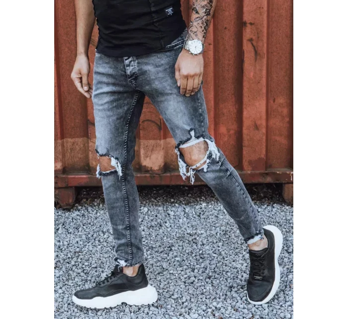 Pánské tmavě šedé džínové kalhoty Dstreet model 21965791 - FashionStreet Pánské tmavě šedé džínové kalhoty Dstreet model 21965791 - FashionStreet