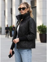 Dámska prešívaná prechodná bunda čierna FashionStreet TY5542 Dámska prešívaná prechodná bunda čierna FashionStreet TY5542