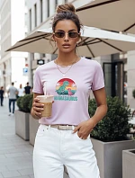 Dámske tričko na Deň matiek s potlačou Mamasaura fialové FashionStreet NX5027RY