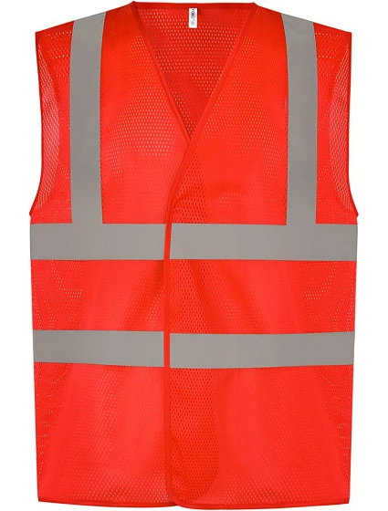Yoko HVW 120 Hi-Vis bezpečnostná vesta zo sieťoviny 79.W120 červená