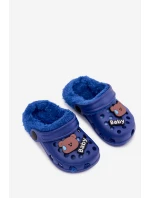 Dětské Pantofle S Kožešinou S Přezkami Tmavě Modré model 21793992 - Boto