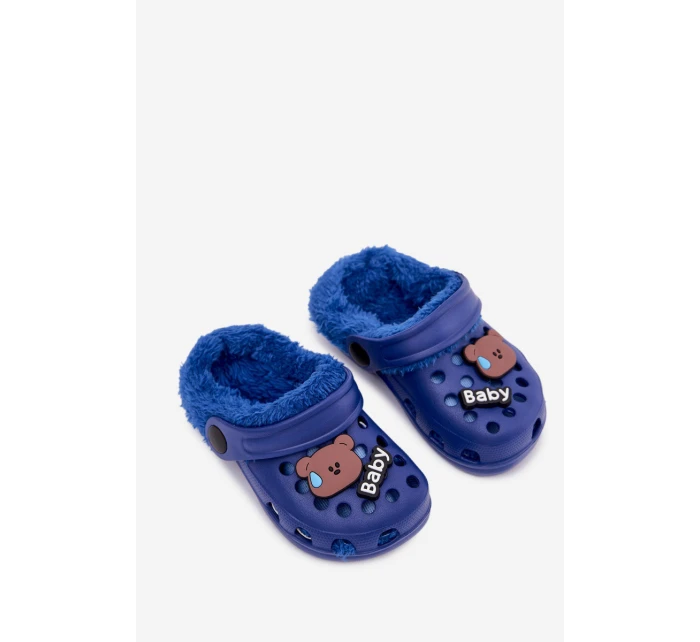 Dětské Pantofle S Kožešinou S Přezkami Tmavě Modré model 21793992 - Boto