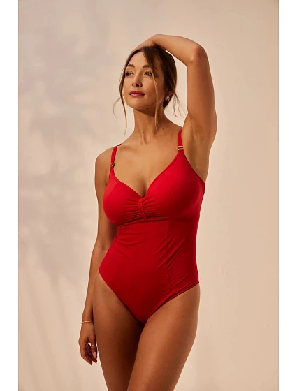 Jednodílné plavky model 19916464 červené - Panache