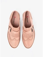 Pekné ružové mokasíny na podpätku pre ženy Pekné ružové mokasíny na podpätku pre ženy