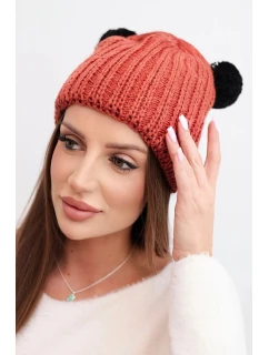 Dámská zimní čepice pletená s bambulí model 21817795 - K-Fashion