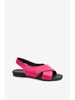 Zazoo 40407 Sandały Skórzane Damskie Fuksja