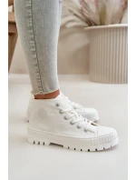 Trampki Damskie Z Cholewką Za Kostkę Big Star OO274009 Białe
