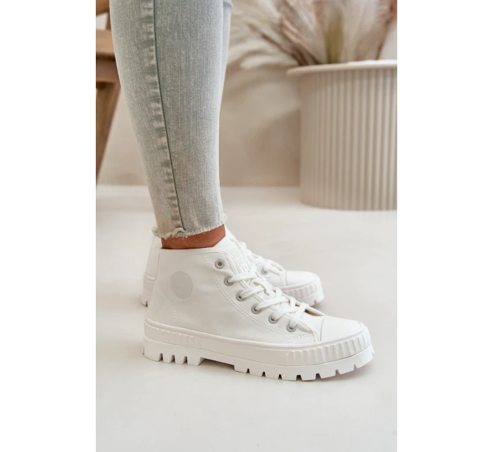 Trampki Damskie Z Cholewką Za Kostkę Big Star OO274009 Białe