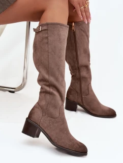 koleno eko semiš na sloupku  tmavě béžové model 21712584 - VINCEZA