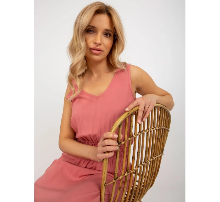 Šaty model 18372050 tmavě růžové - FPrice Šaty model 18372050 tmavě růžové - FPrice