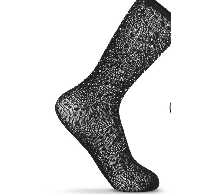 Dámske kabaretné ponožky s kryštálmi - 2