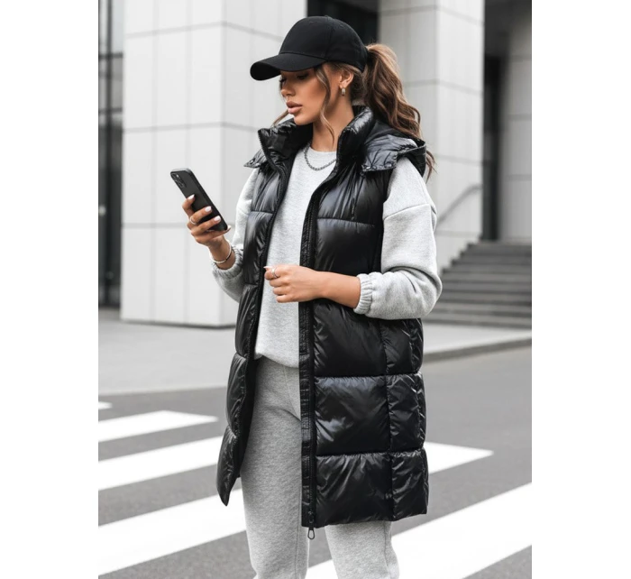 Dámská dlouhá vesta černá Dstreet model 21970819 - FashionStreet Dámská dlouhá vesta černá Dstreet model 21970819 - FashionStreet