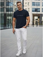 Pánske bavlnené tričko s nápisom Los Angeles tmavomodré FashionStreet NX5099R