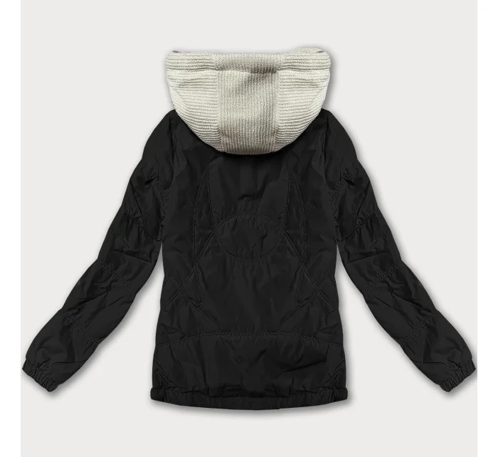 Čierna dámska bunda s ozdobnou kapucňou Miss TiTi (3295) Čierna dámska bunda s ozdobnou kapucňou Miss TiTi (3295)